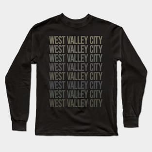 Gray Text Art West Valley City Long Sleeve T-Shirt